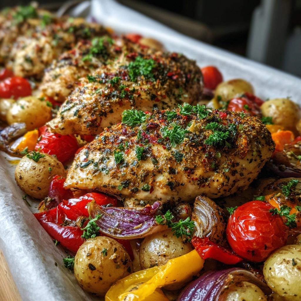 Insanely Good One-Pan Herb Chicken & Roasted Veggie Bake