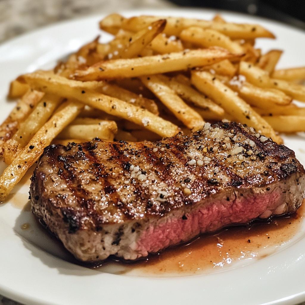 Juicy Ribeye with Truffle Parmesan Fries,