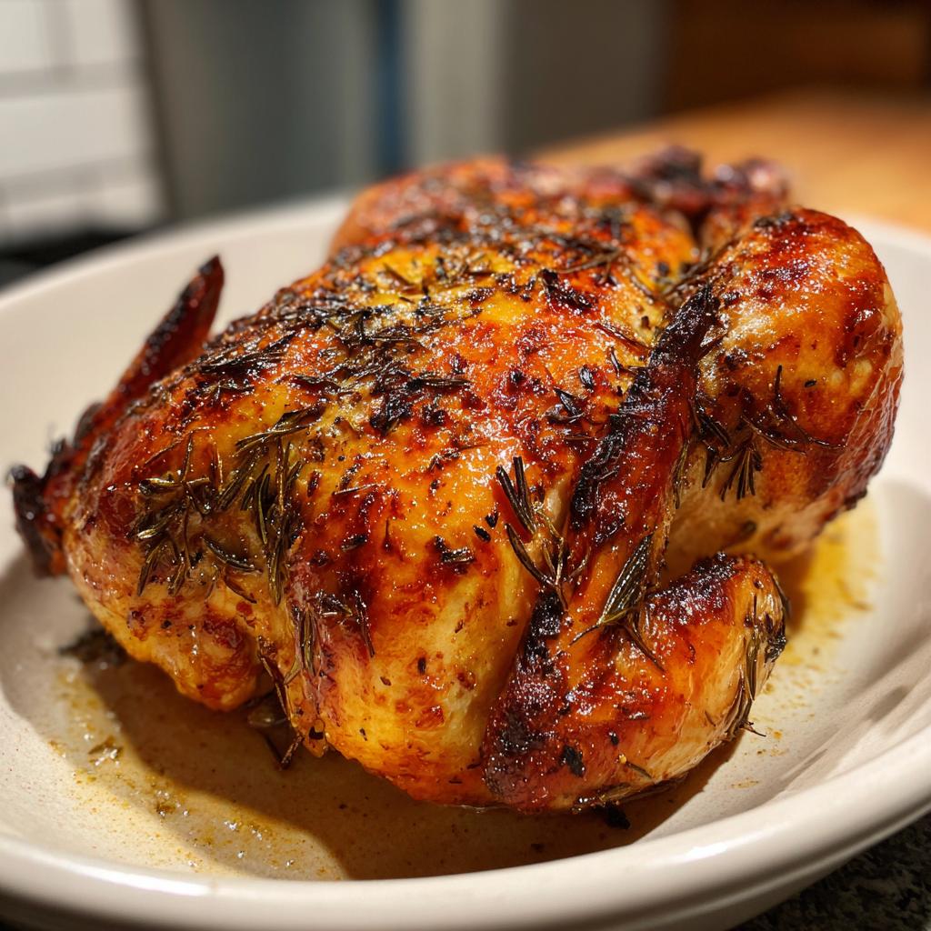 Juicy Whole Roasted Chicken Recipe - Crispy & Flavorful in Just 1 Hour