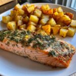 Lemon Dill Salmon with Crispy Potato Cubes