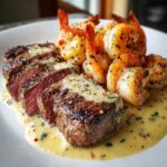 Low-Carb Steak and Shrimp with Parmesan Sauce