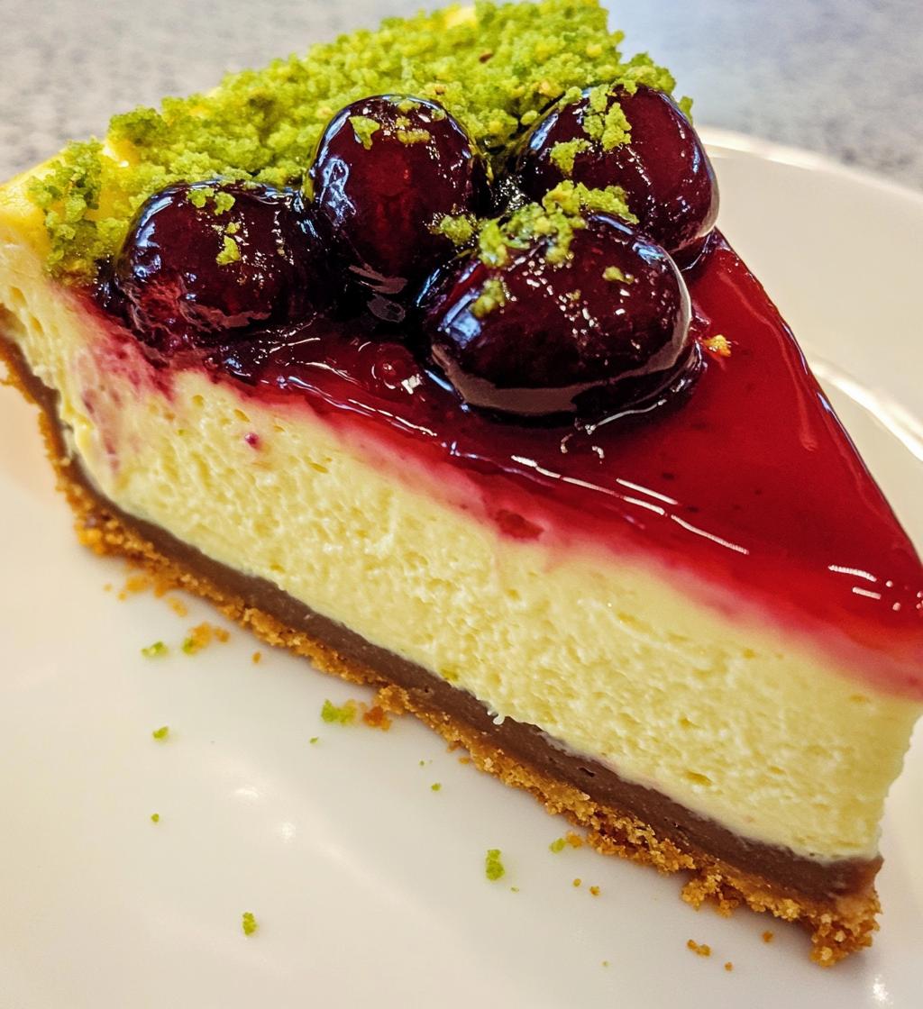 Luscious Lemon-Lime Cherry Pistachio Cheesecake,