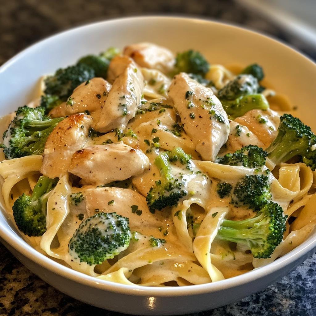 One Pot Chicken Broccoli Alfredo (Easy & Creamy)