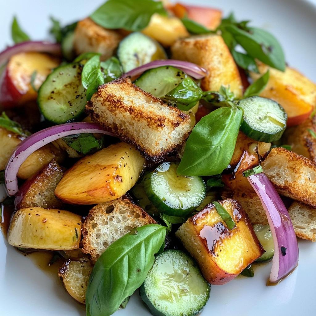 Peach Panzanella Salad – Fresh Summer Salad - detail 1