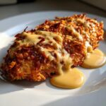 Pretzel Chicken with Mustard Cheddar Sauce