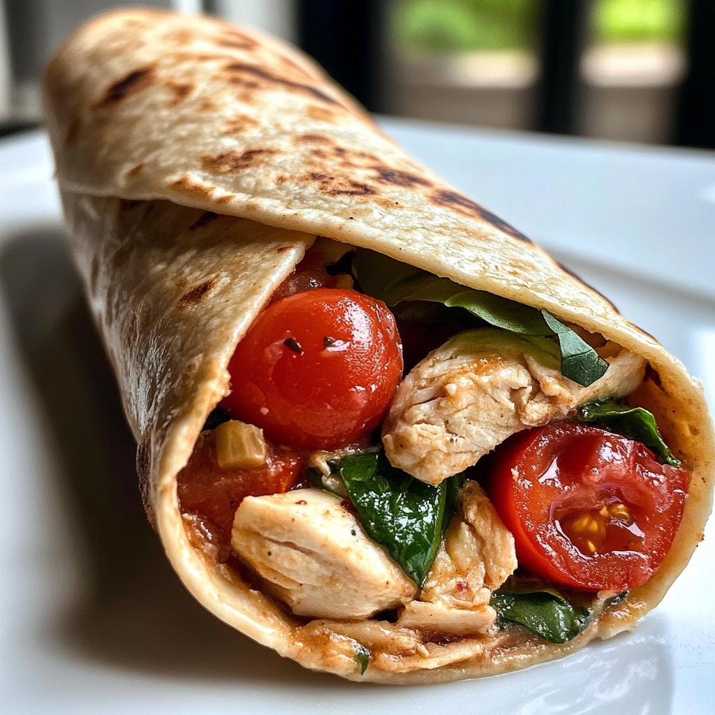 Quick & Easy Healthy Bruschetta Chicken Wraps for Meal Prep