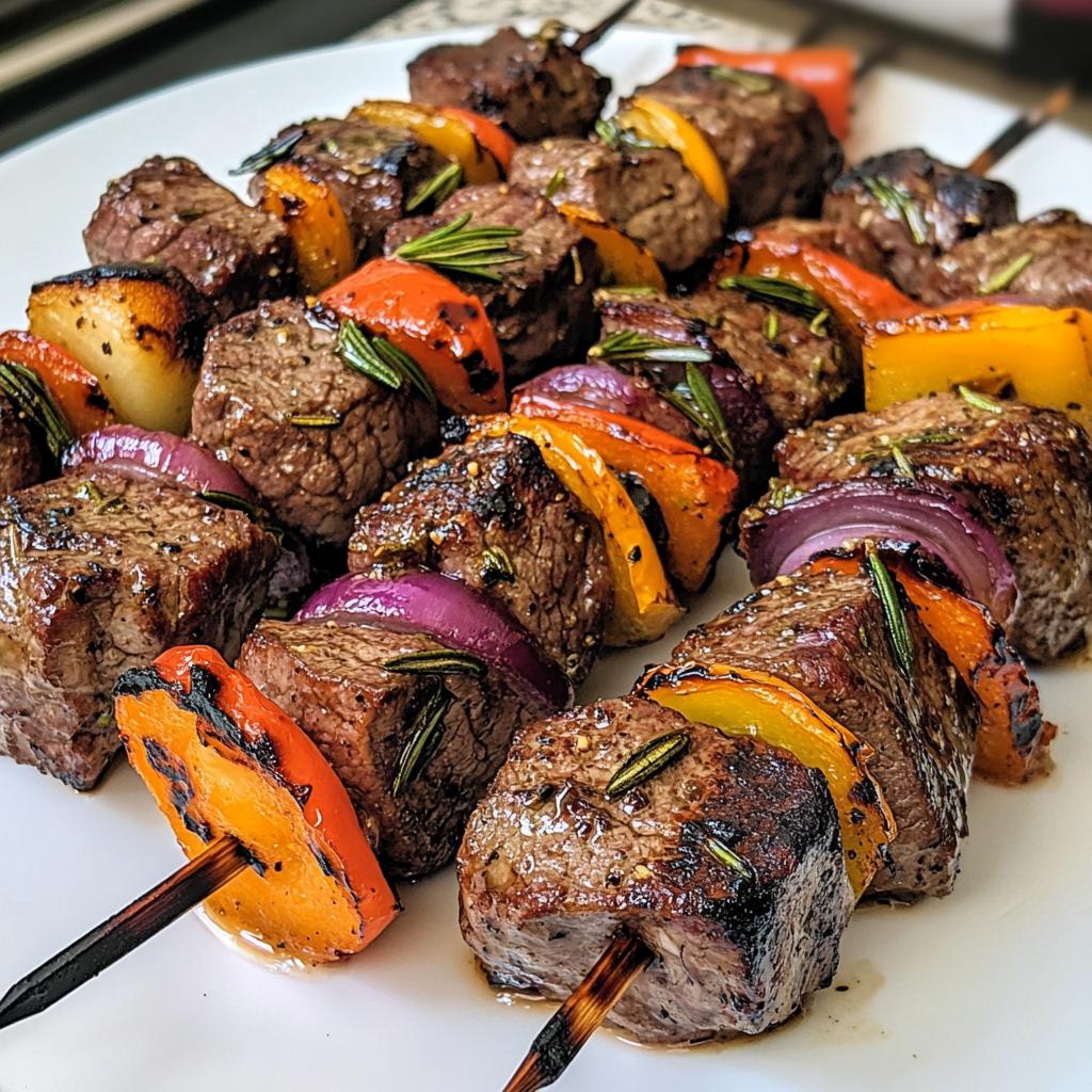 Rosemary Garlic Steak Kebabs