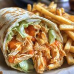 Spicy Buffalo Chicken Wraps with Golden Fries