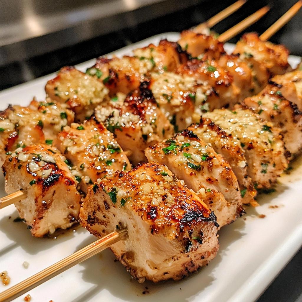 Spicy Garlic Parmesan Chicken Skewers Recipe