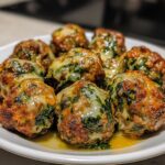Spinach and Garlic Meatballs with Cheese