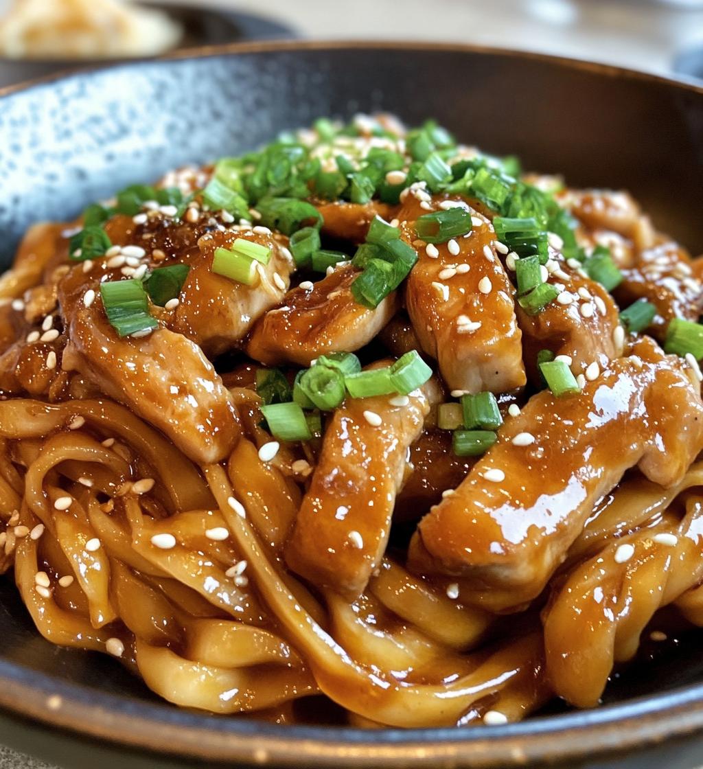 Sticky Garlic Chicken Noodles