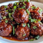 Sticky Korean BBQ Meatballs with Gochujang Glaze