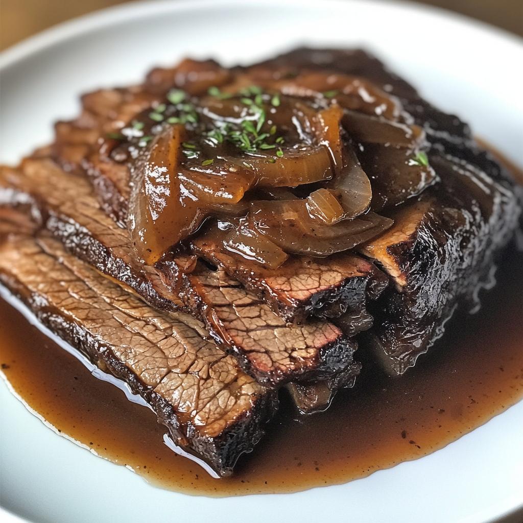 Tender Beef Brisket with Balsamic Onion Sauce