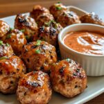 Tender Korean BBQ Meatballs with Spicy Mayo Dip