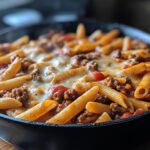 creamy Rotel pasta with ground beef