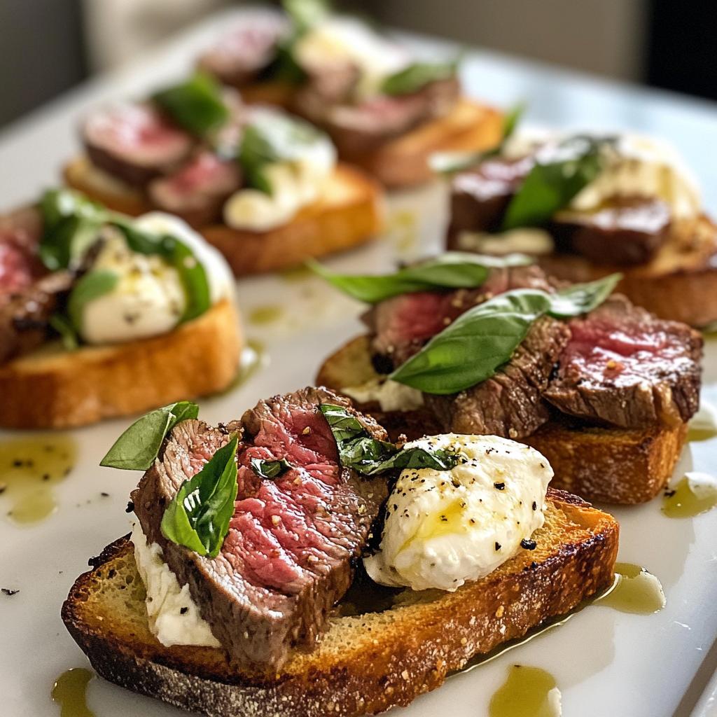 urrata and Steak Crostini