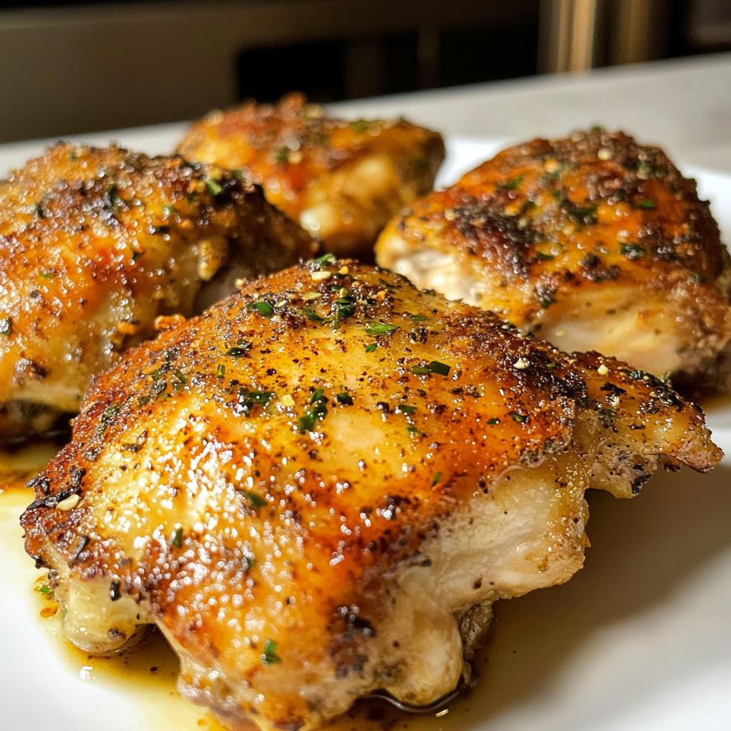 Air Fryer Crispy Garlic Chicken Thighs