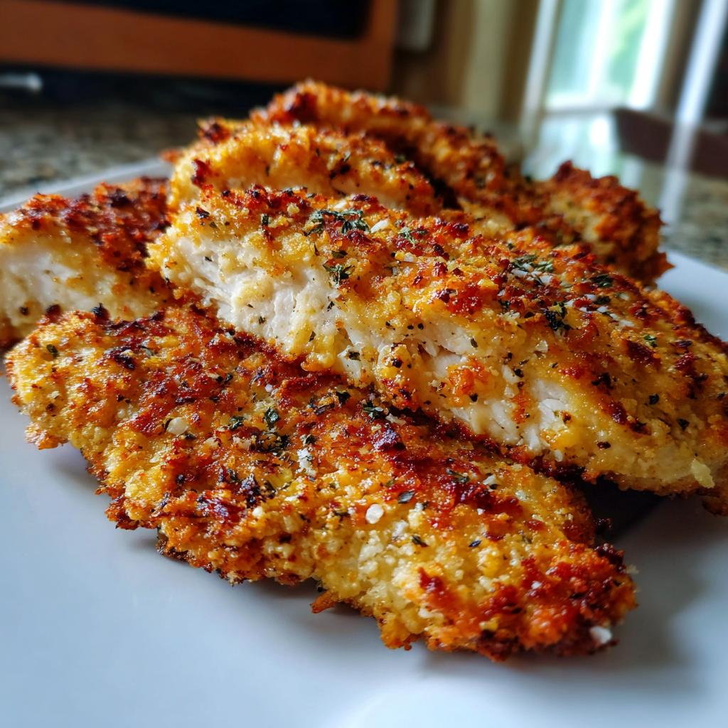 Air Fryer Parmesan Crusted Chicken Breasts