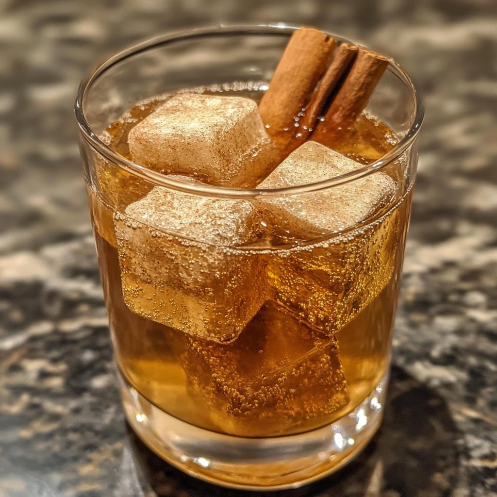 Apple Cider Drink with Cinnamon Ice Cubes