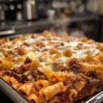 Baked Ziti Casserole comforting weeknight recipes inspo with side of garlic bread