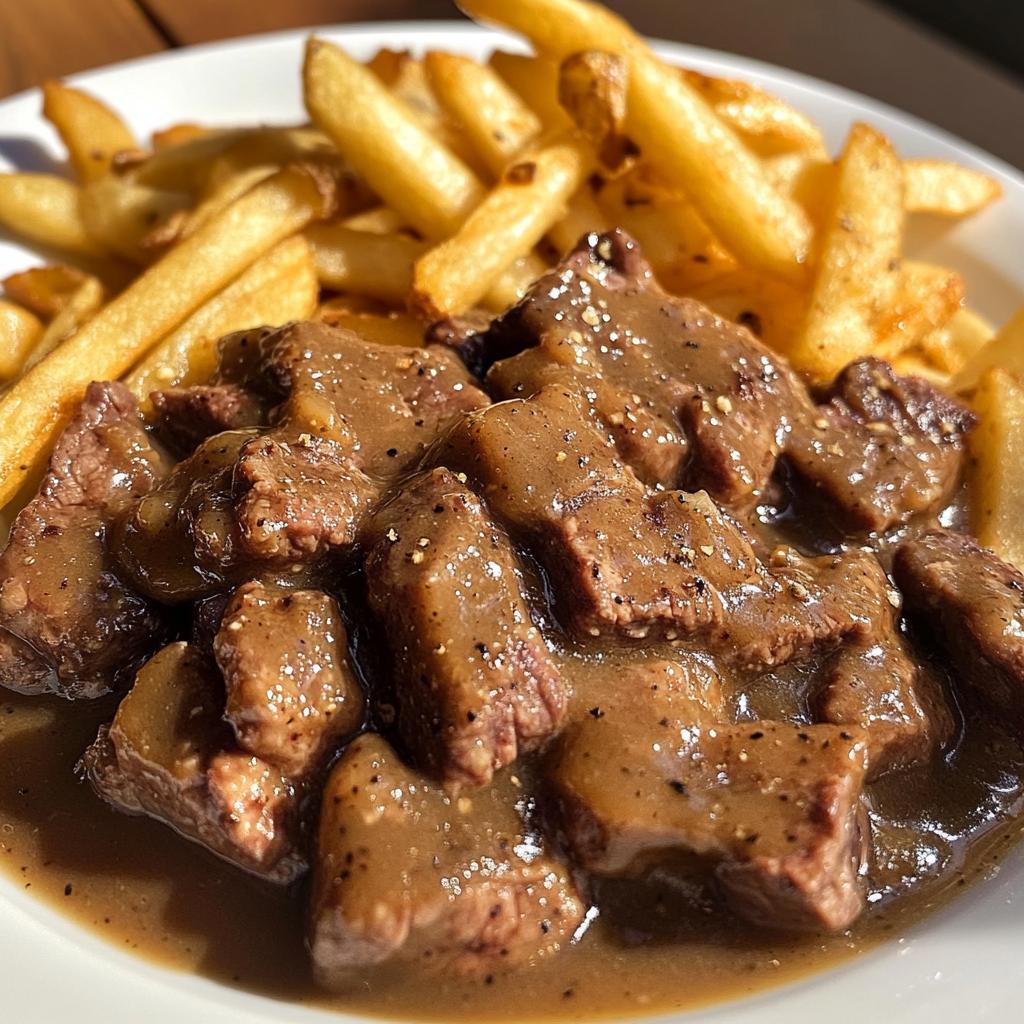 Beef Tips and Gravy with Crispy Fries