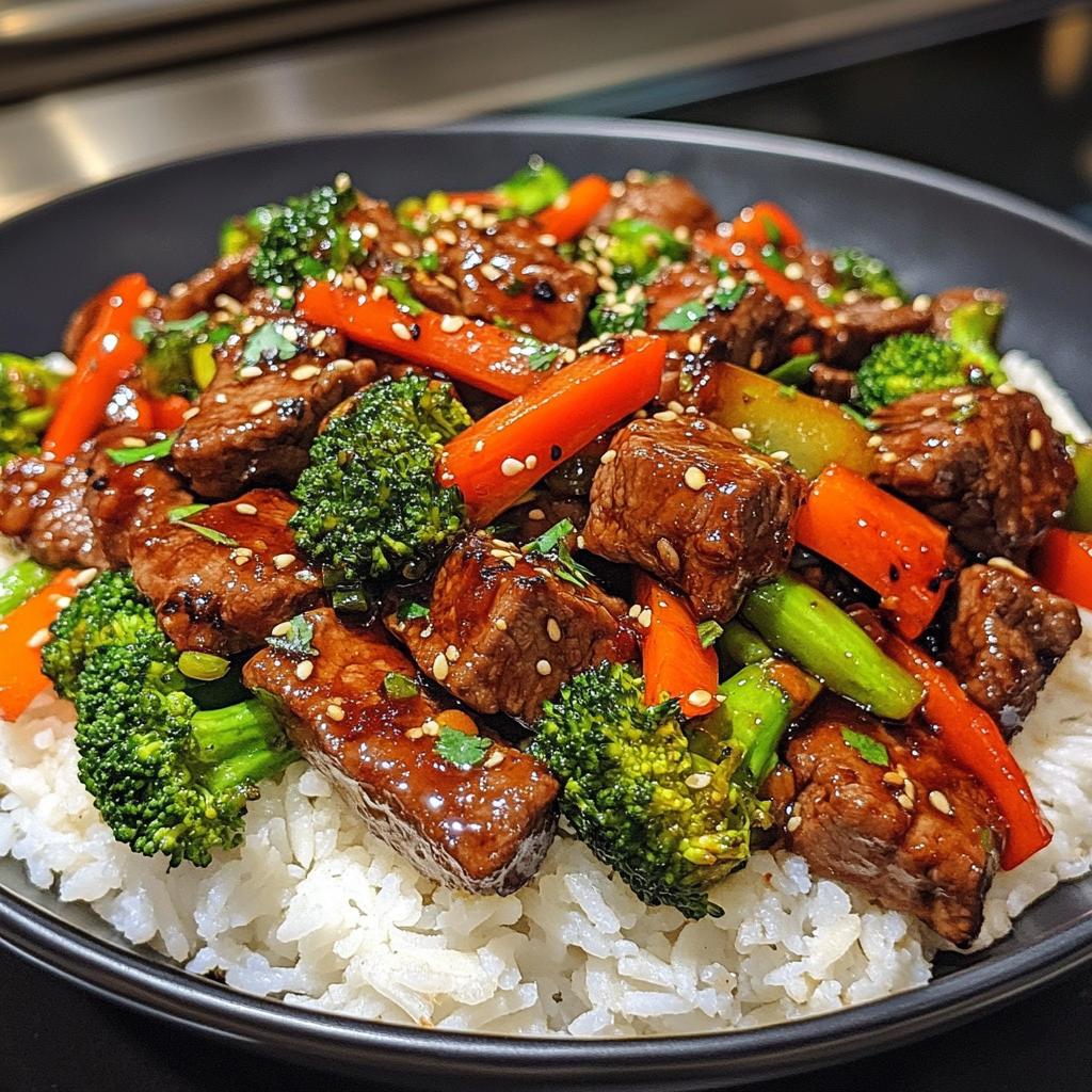 Beef and Veggie Stir Fry healthy weeknight recipes inspo with jasmine rice