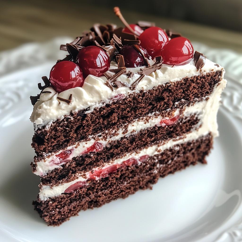 Black Forest Cake with Whipped Cream Swirls