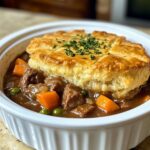 Braised Beef Biscuit Pie