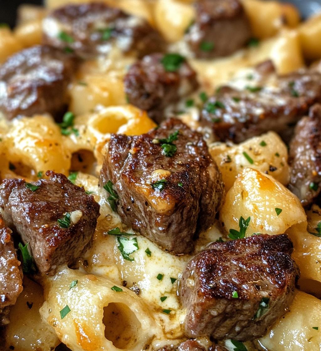Cajun Steak Bites with Cheesy Garlic Shells