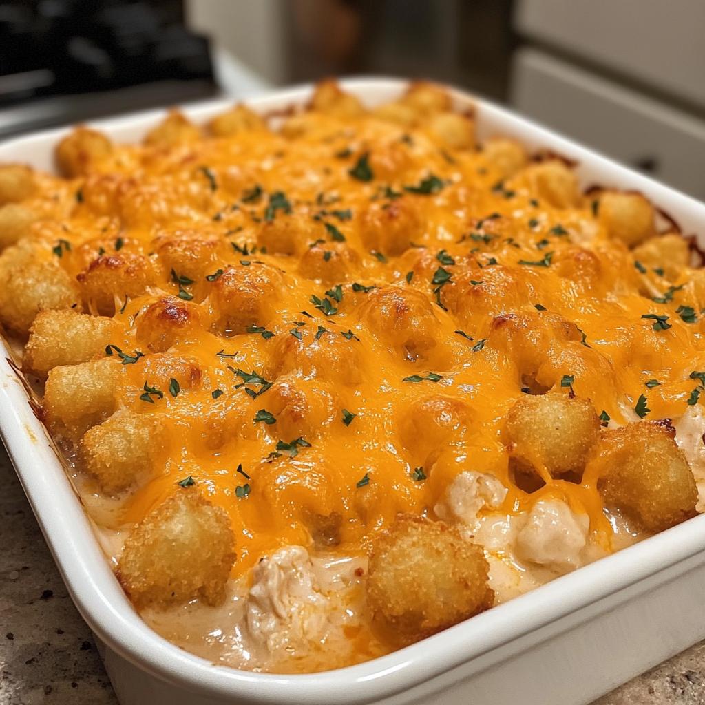 Cheesy Chicken Tater Tot Casserole