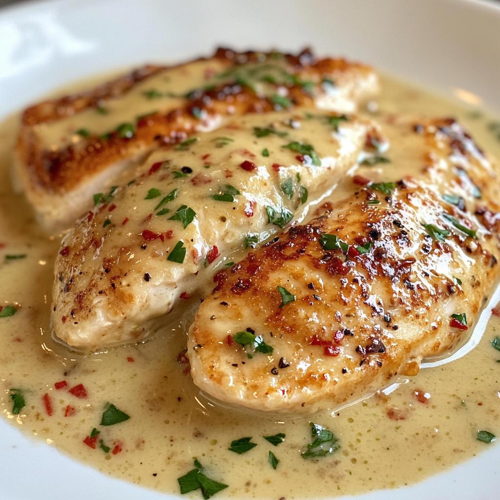 Chicken Fillet in Spicy, Creamy Garlic-Parmesan Sauce
