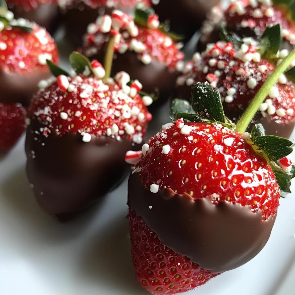 Christmas Chocolate Mint Strawberries
