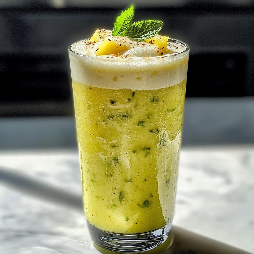 Coconut Drink with Pineapple and Mint