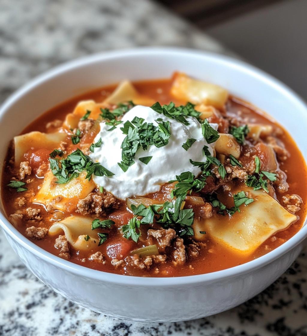Cozy Crockpot Lasagna Soup