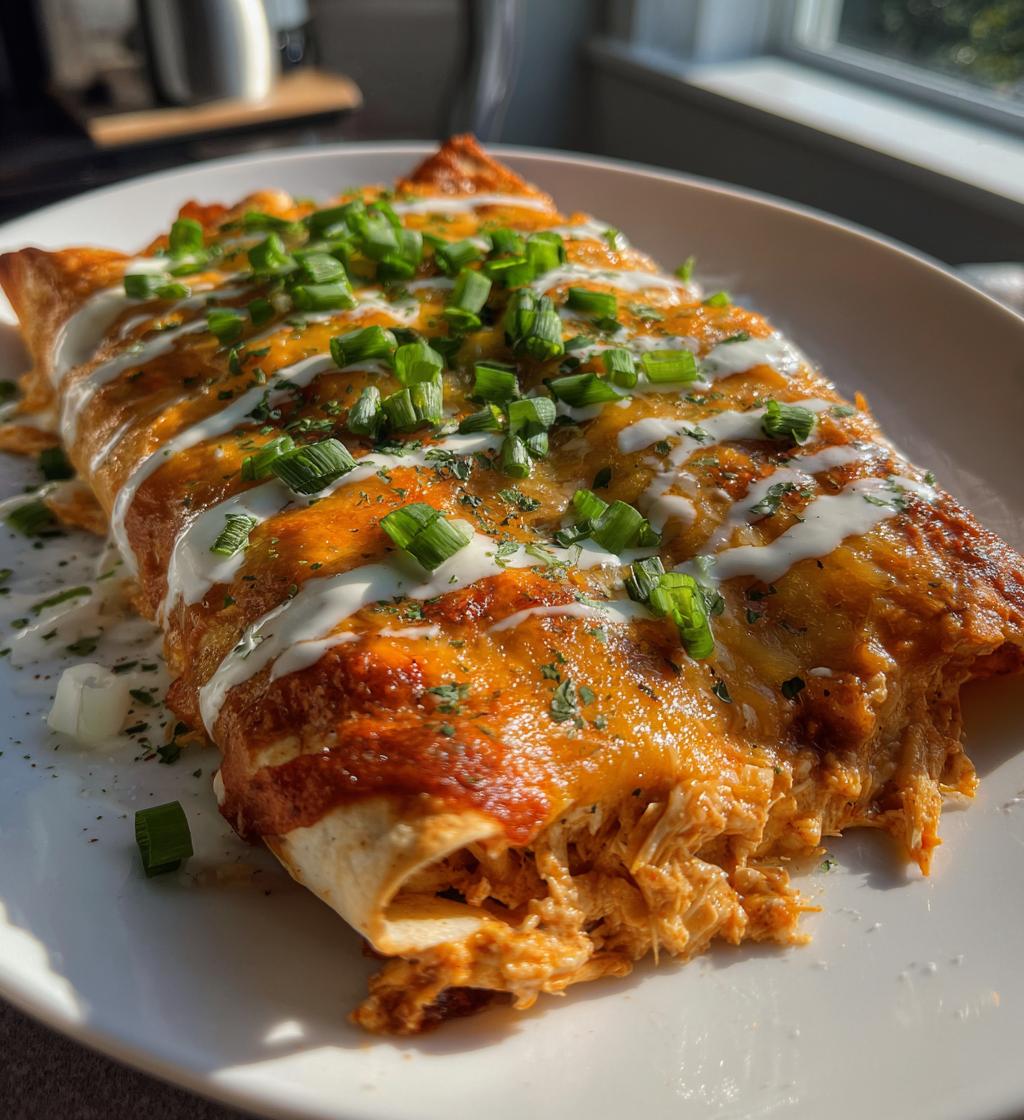 Creamy Buffalo Chicken Enchiladas