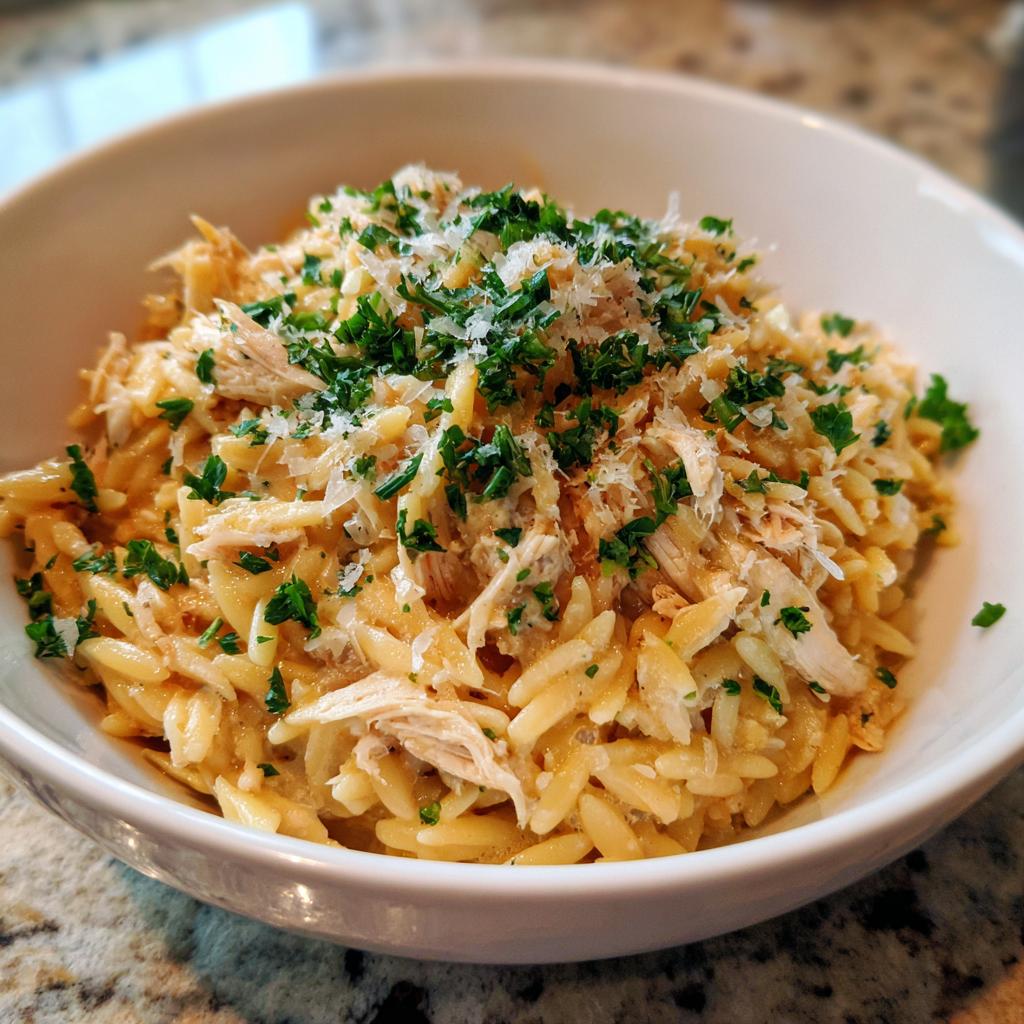 Creamy Garlic Chicken Orzo