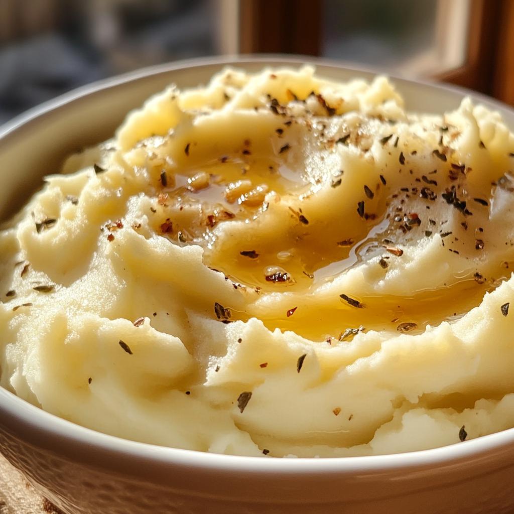 Creamy Mashed Potatoes with Garlic Butter