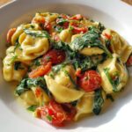 Creamy Spinach and Tomato Tortellini
