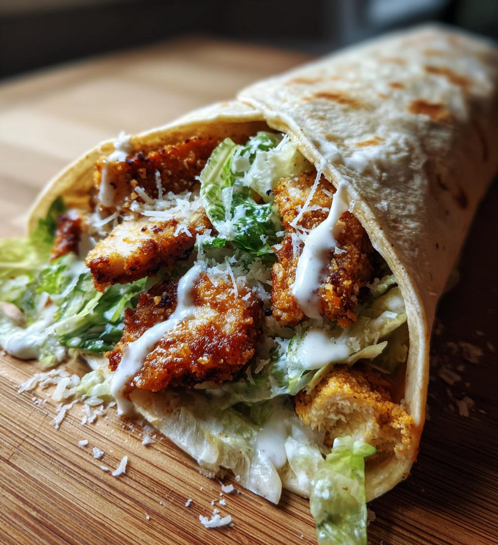Crispy Chicken Caesar Wraps