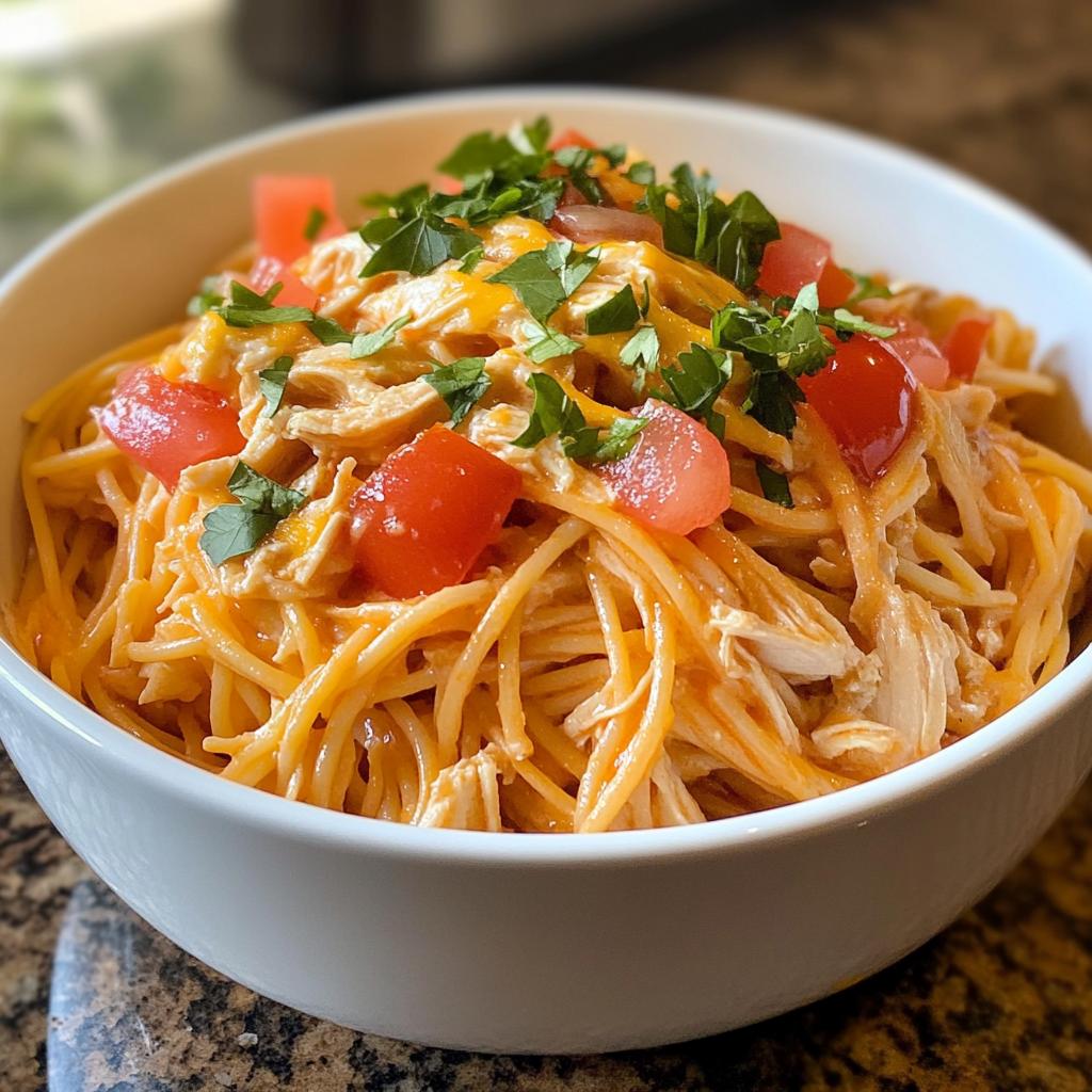 Crockpot Chicken Spaghetti