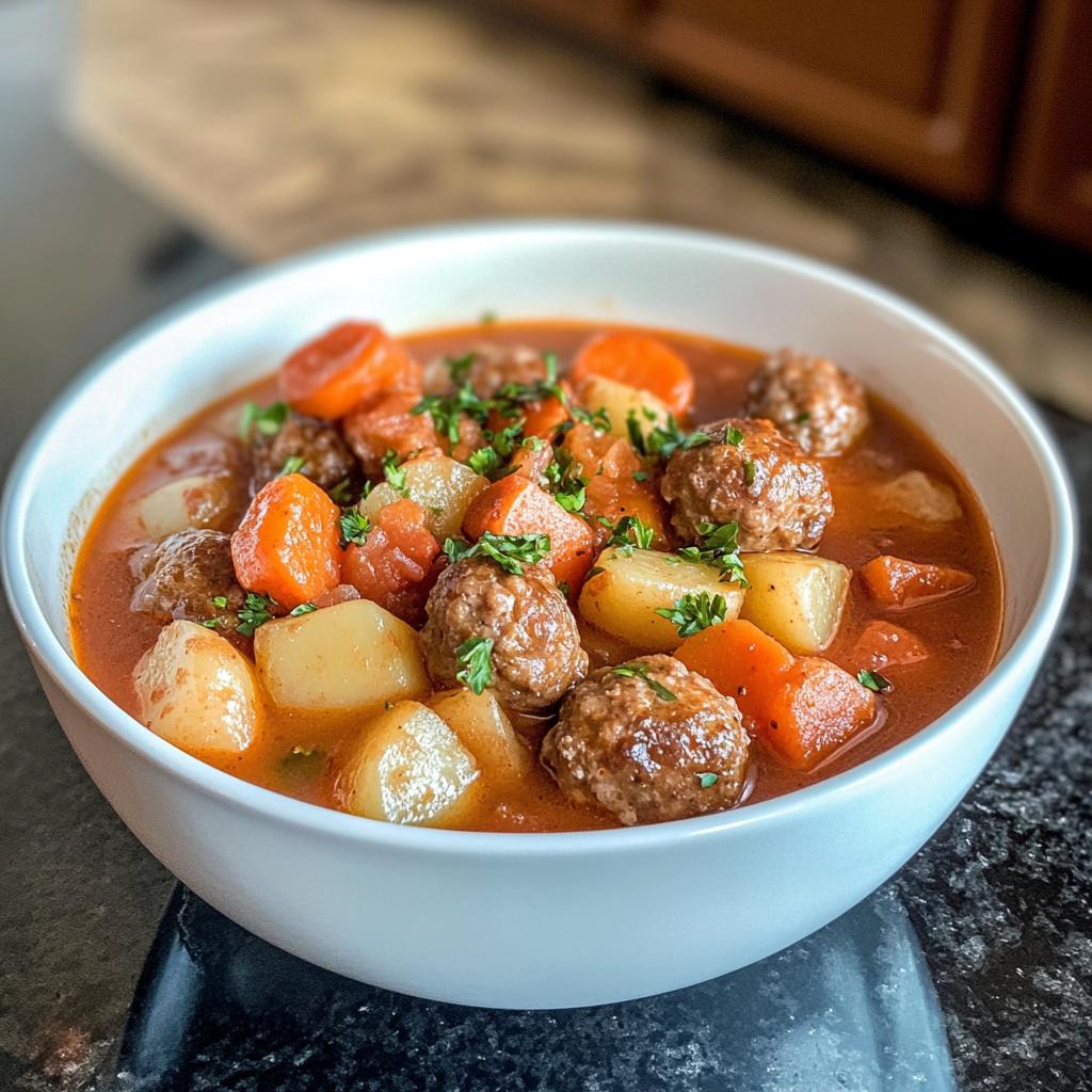 Easy Crockpot Meatball Stew