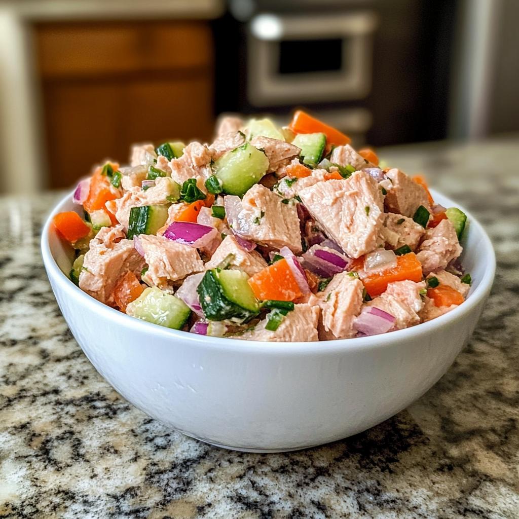 Easy Rainbow Veggie Tuna Salad