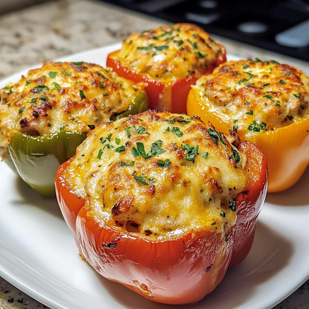Garlic Chicken Stuffed Peppers