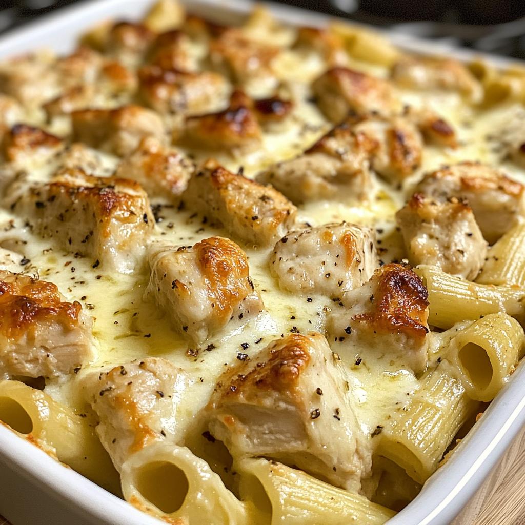 Garlic Parmesan Chicken Pasta Bake
