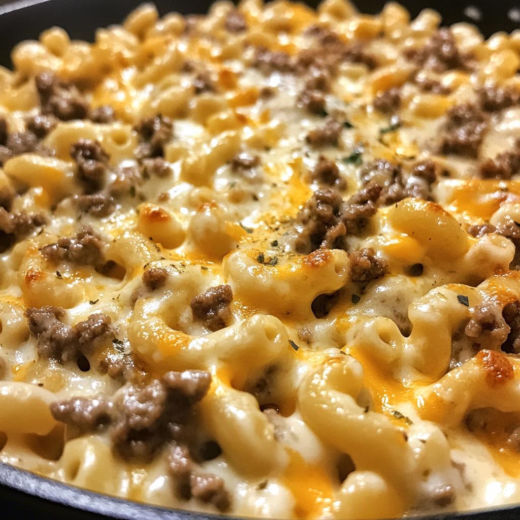 Ground Beef Mac and Cheese Skillet