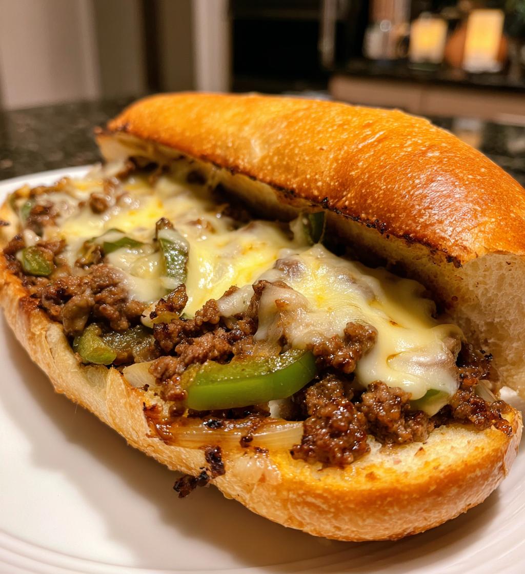 Ground Beef Philly Cheesesteaks