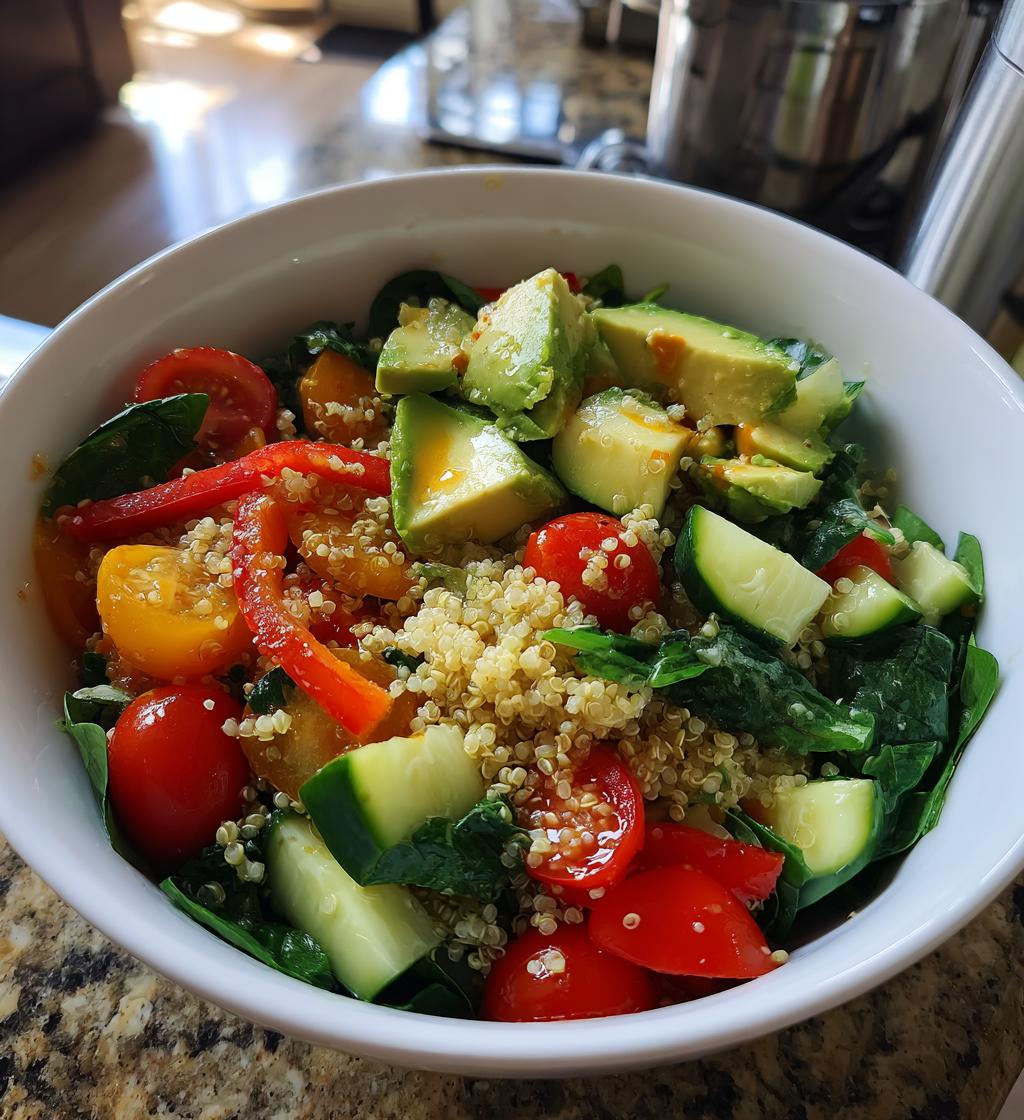 Healthy Dinner Bowl with Quinoa and Veggies