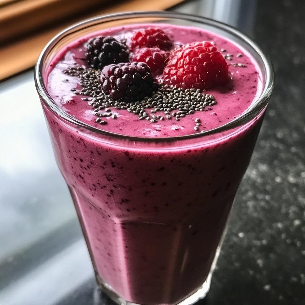 Healthy Smoothie with Berries and Spinach