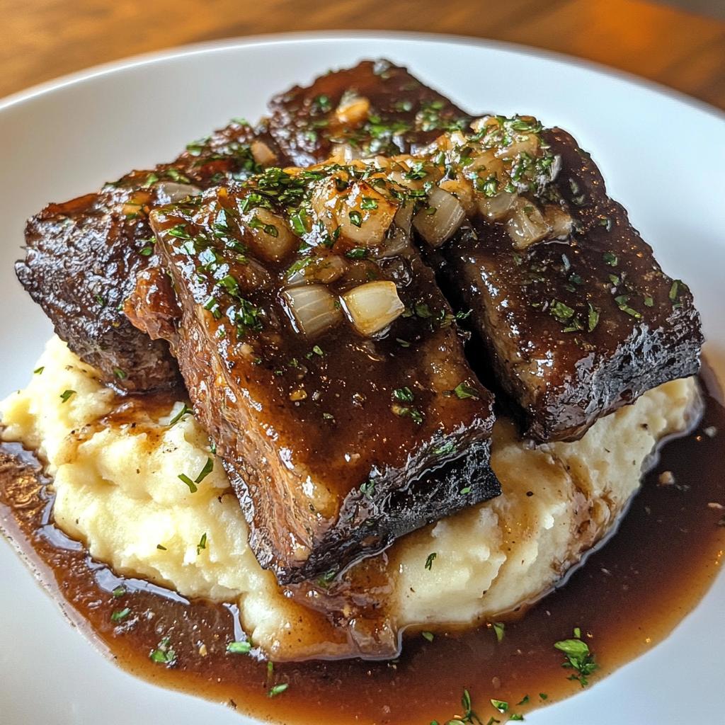 Irresistible Braised Short Ribs with Red Wine & Garlic Mash