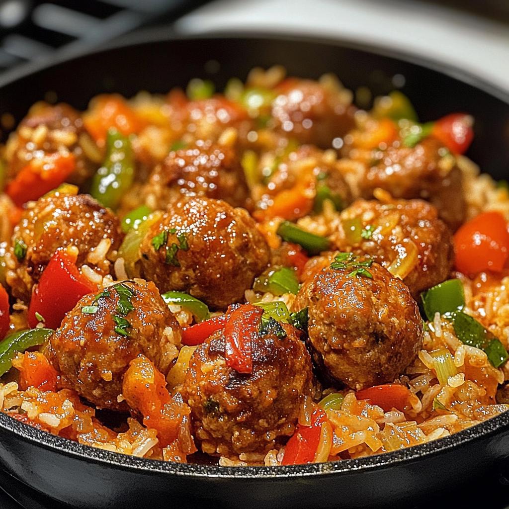 Jambalaya Meatballs with Peppers